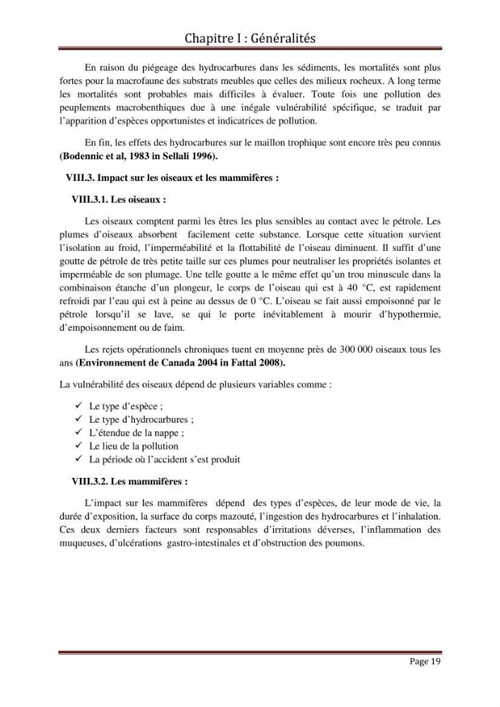 Impact de la pollution marine par les hydrocarbures sur la qualité de l\'eau et des sédiments de la baie d\'Alger
