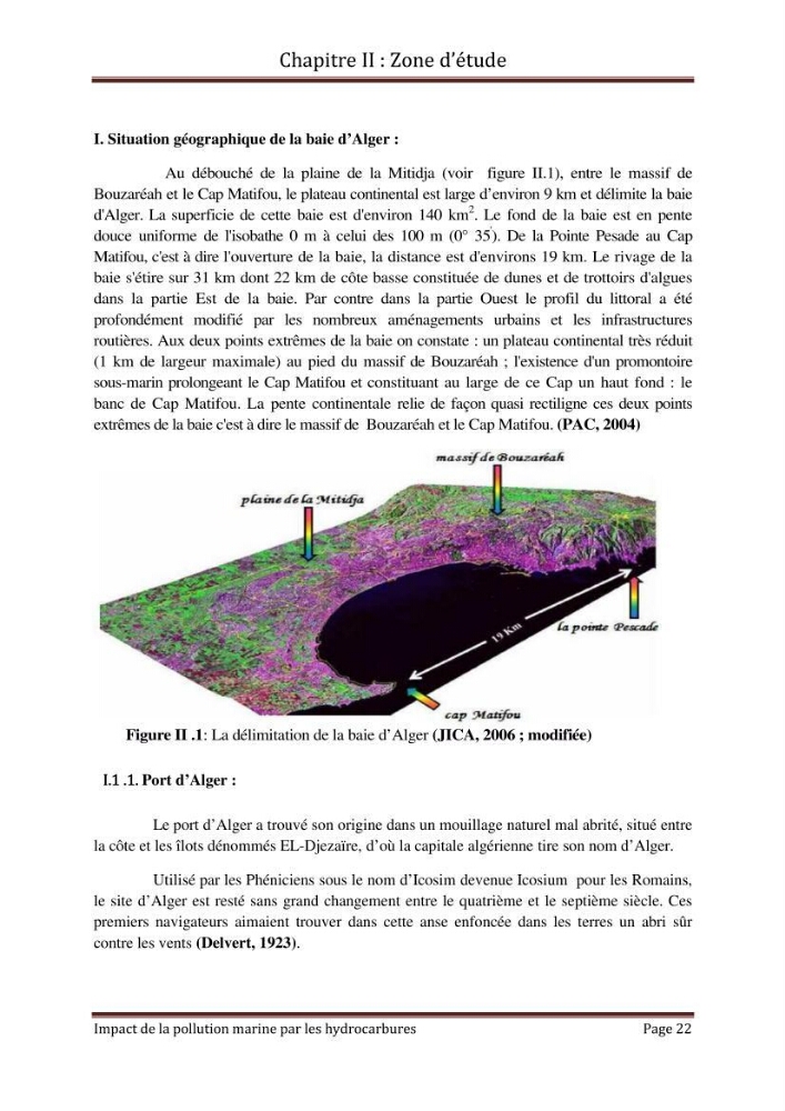 Impact de la pollution marine par les hydrocarbures sur la qualité de l\'eau et des sédiments de la baie d\'Alger