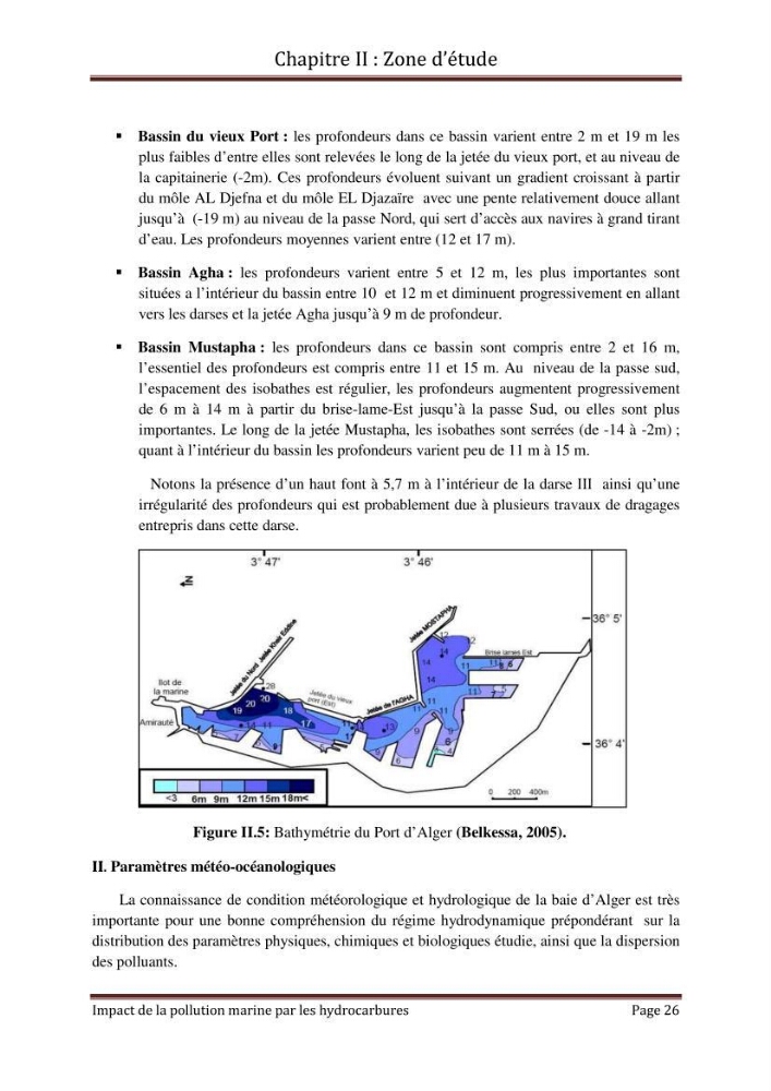 Impact de la pollution marine par les hydrocarbures sur la qualité de l\'eau et des sédiments de la baie d\'Alger