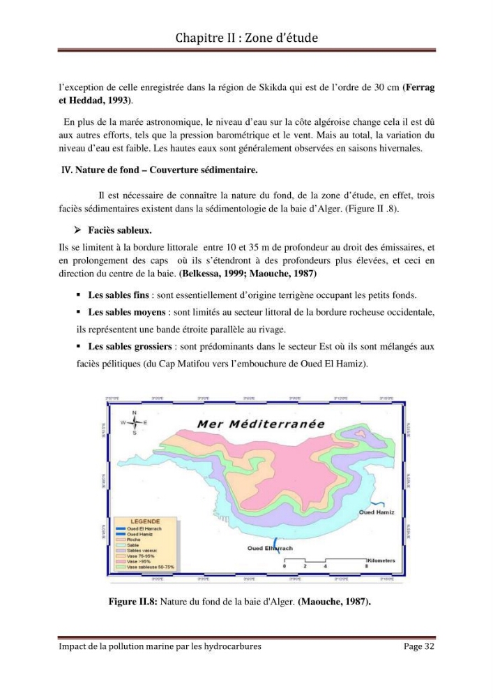 Impact de la pollution marine par les hydrocarbures sur la qualité de l\'eau et des sédiments de la baie d\'Alger