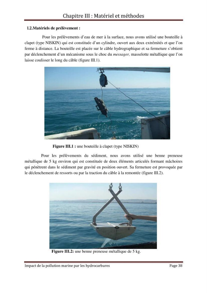 Impact de la pollution marine par les hydrocarbures sur la qualité de l\'eau et des sédiments de la baie d\'Alger