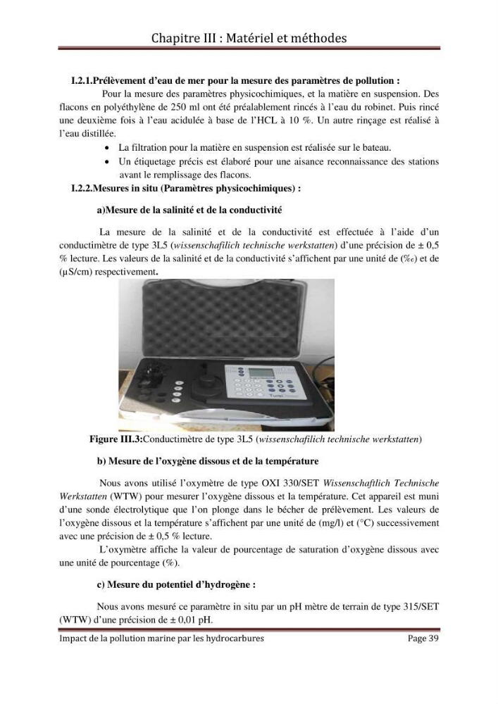 Impact de la pollution marine par les hydrocarbures sur la qualité de l\'eau et des sédiments de la baie d\'Alger