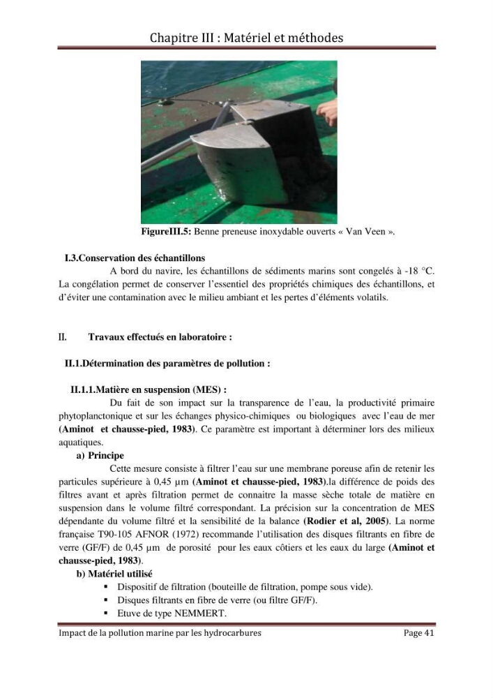 Impact de la pollution marine par les hydrocarbures sur la qualité de l\'eau et des sédiments de la baie d\'Alger