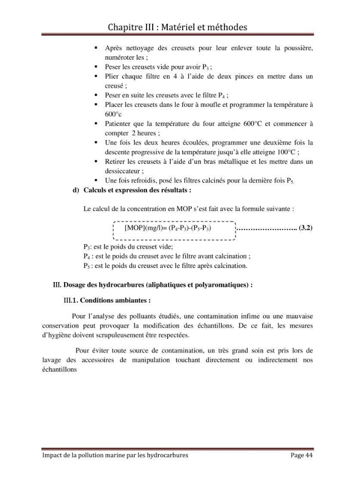 Impact de la pollution marine par les hydrocarbures sur la qualité de l\'eau et des sédiments de la baie d\'Alger