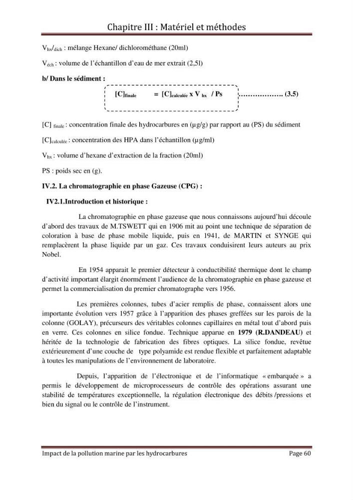 Impact de la pollution marine par les hydrocarbures sur la qualité de l\'eau et des sédiments de la baie d\'Alger