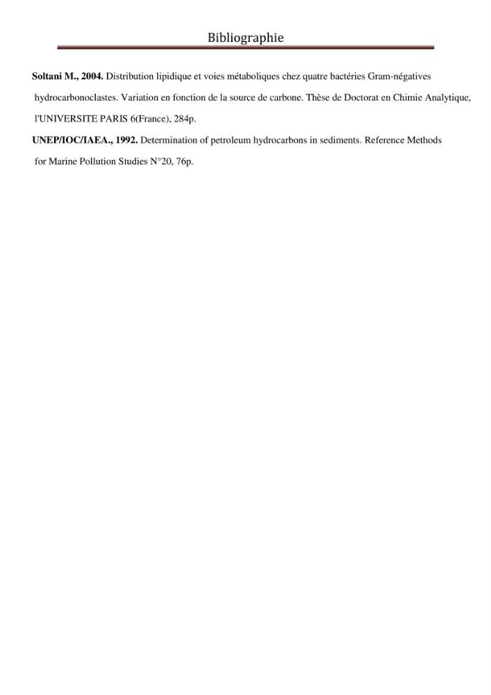 Impact de la pollution marine par les hydrocarbures sur la qualité de l\'eau et des sédiments de la baie d\'Alger