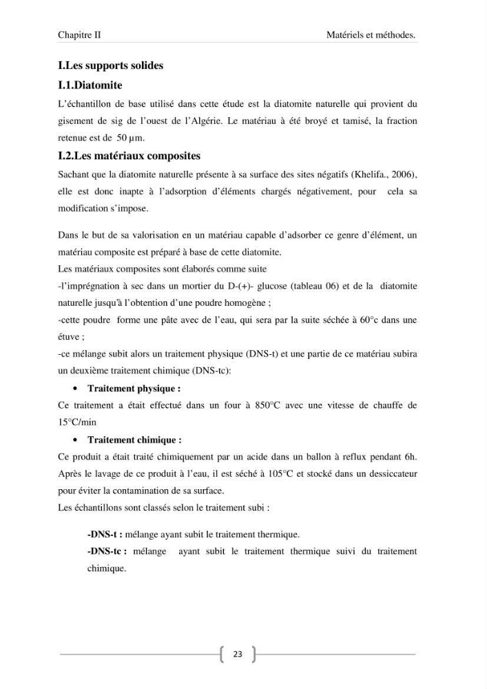 Modélisation des cinétique et des isothermes d\'adsorption de l\'orange II sur des composites à base de diatomite
