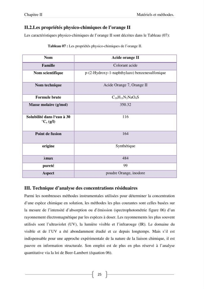 Modélisation des cinétique et des isothermes d\'adsorption de l\'orange II sur des composites à base de diatomite