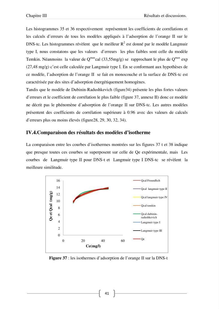 Modélisation des cinétique et des isothermes d\'adsorption de l\'orange II sur des composites à base de diatomite