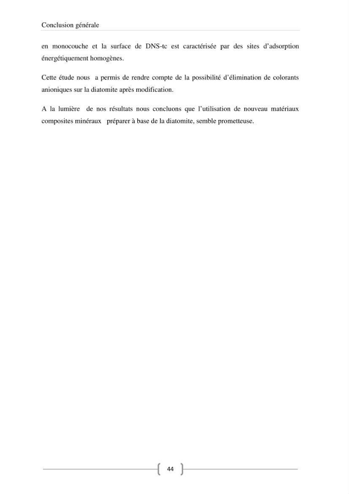Modélisation des cinétique et des isothermes d\'adsorption de l\'orange II sur des composites à base de diatomite