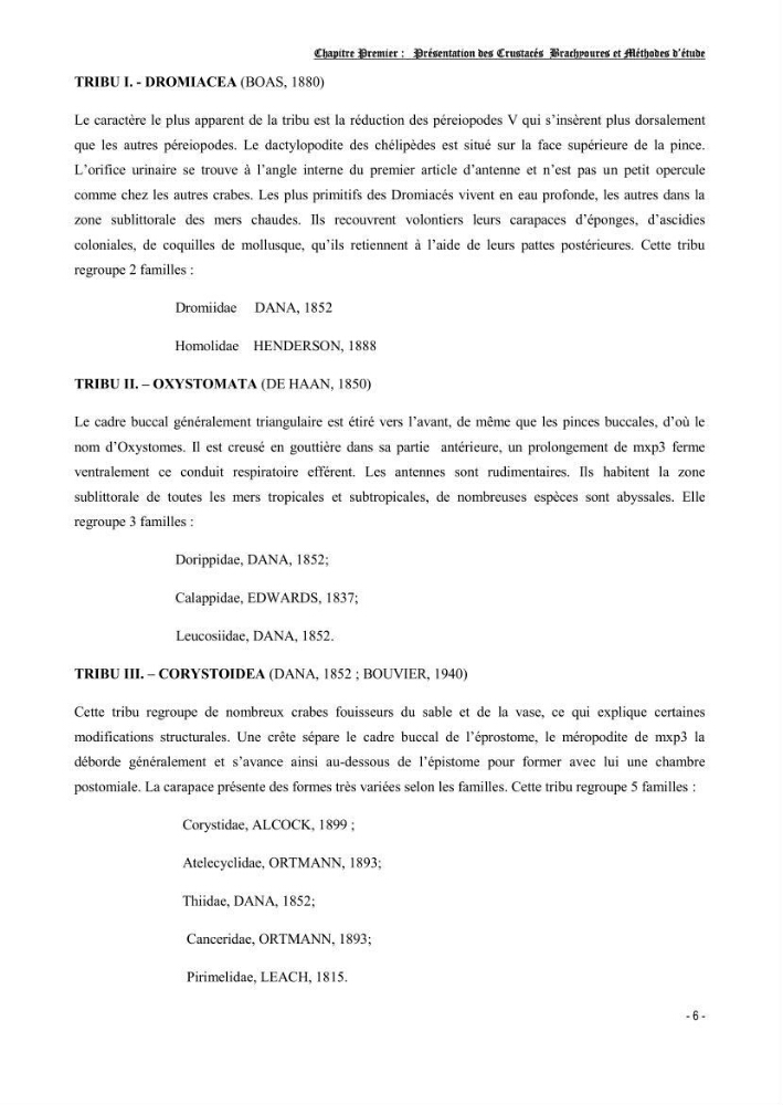 Contribution à l\'étude des crustacés brachyoures dans la région d\'Alger