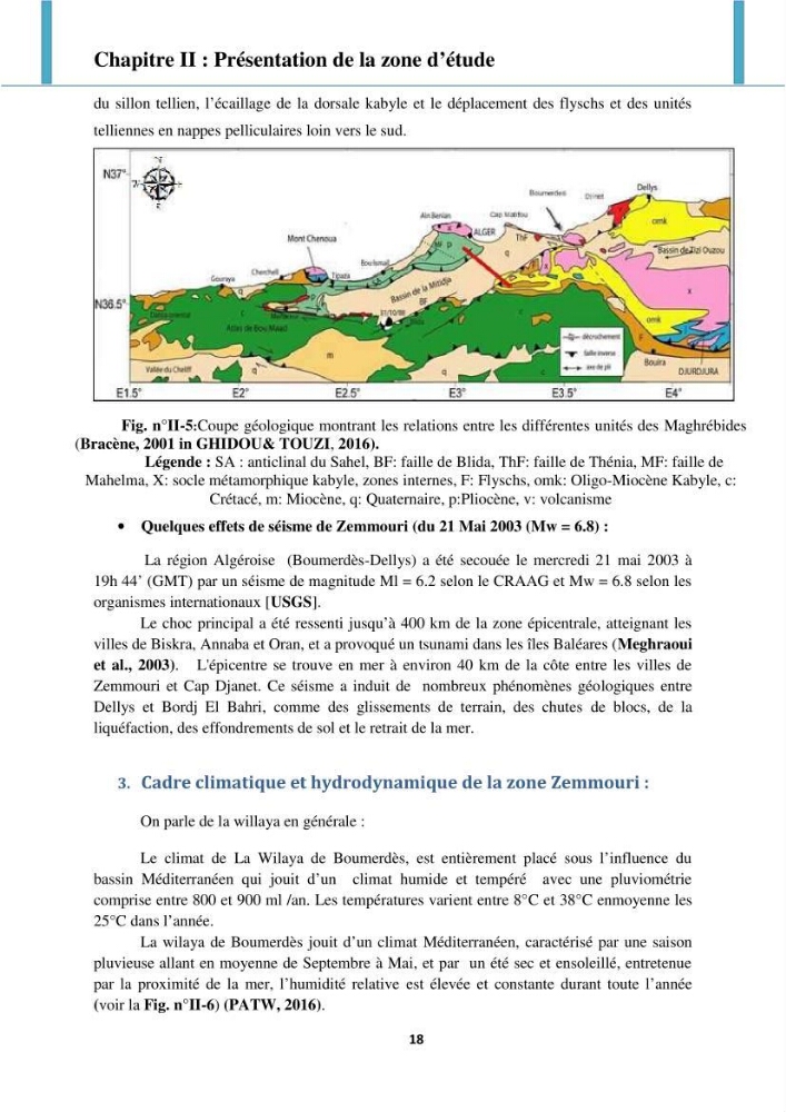 Processus mis en jeu dans l\'évolution morpho-dynamique de la baie de Zemmouri: modelisation et observation hydrodynamiques et sédimentaires