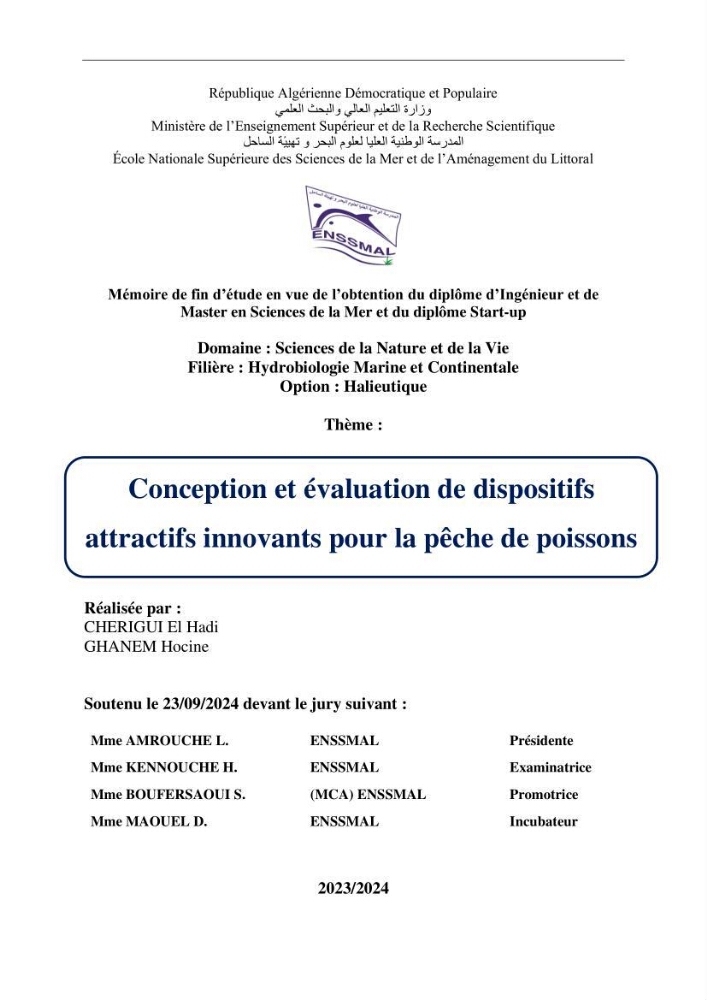Conception et évaluation de dispositifs attractifs innovants pour la pêche de poissons