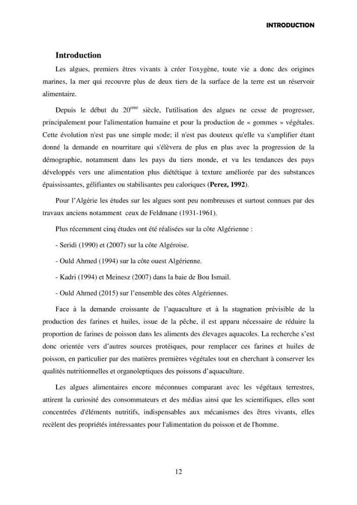 Composition biochimique de quelques espèces d\'algues marines aux possibilités alimentaires: