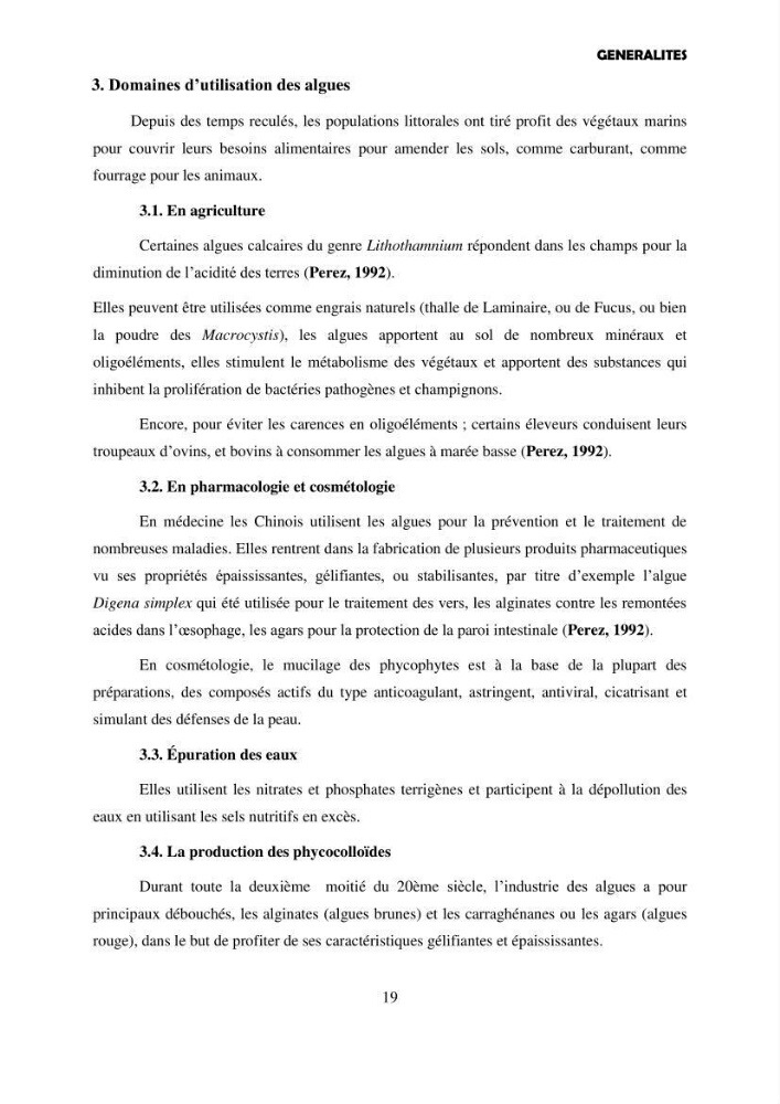 Composition biochimique de quelques espèces d\'algues marines aux possibilités alimentaires: