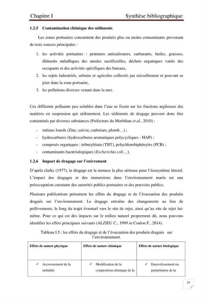 Caractérisation environnementale, réglementation et comportement des sédiments de dragage