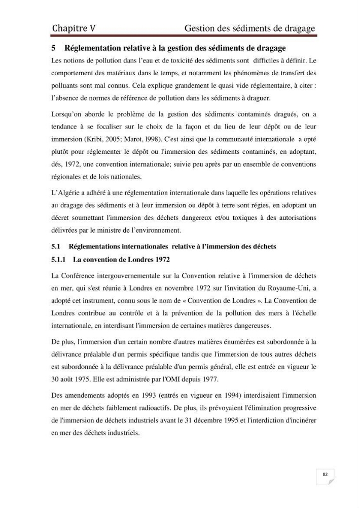 Caractérisation environnementale, réglementation et comportement des sédiments de dragage