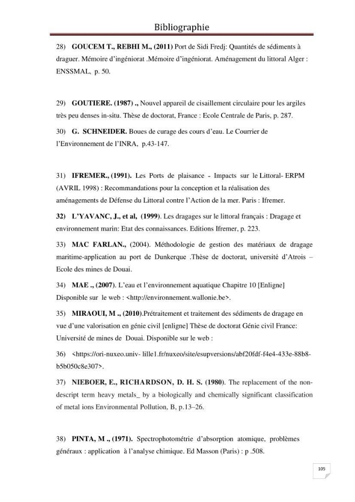 Caractérisation environnementale, réglementation et comportement des sédiments de dragage