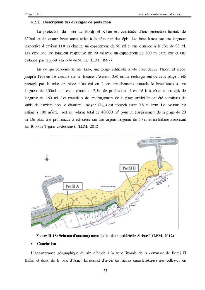 Impacts de l\'implantation des ouvrages de protection sur frange côtière de Bordj El Kiiffan