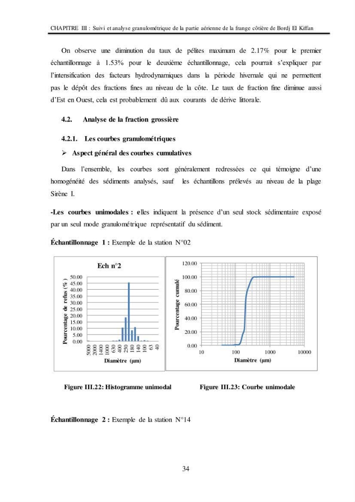 Impacts de l\'implantation des ouvrages de protection sur frange côtière de Bordj El Kiiffan