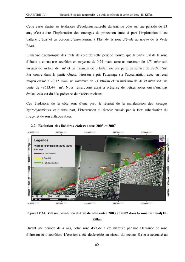 Impacts de l\'implantation des ouvrages de protection sur frange côtière de Bordj El Kiiffan