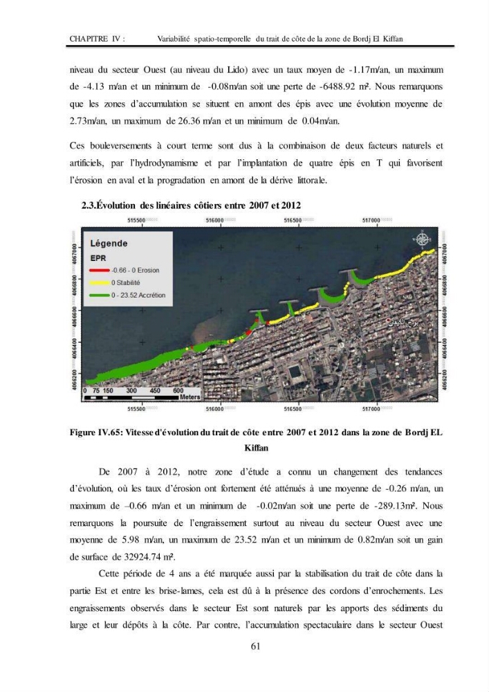 Impacts de l\'implantation des ouvrages de protection sur frange côtière de Bordj El Kiiffan