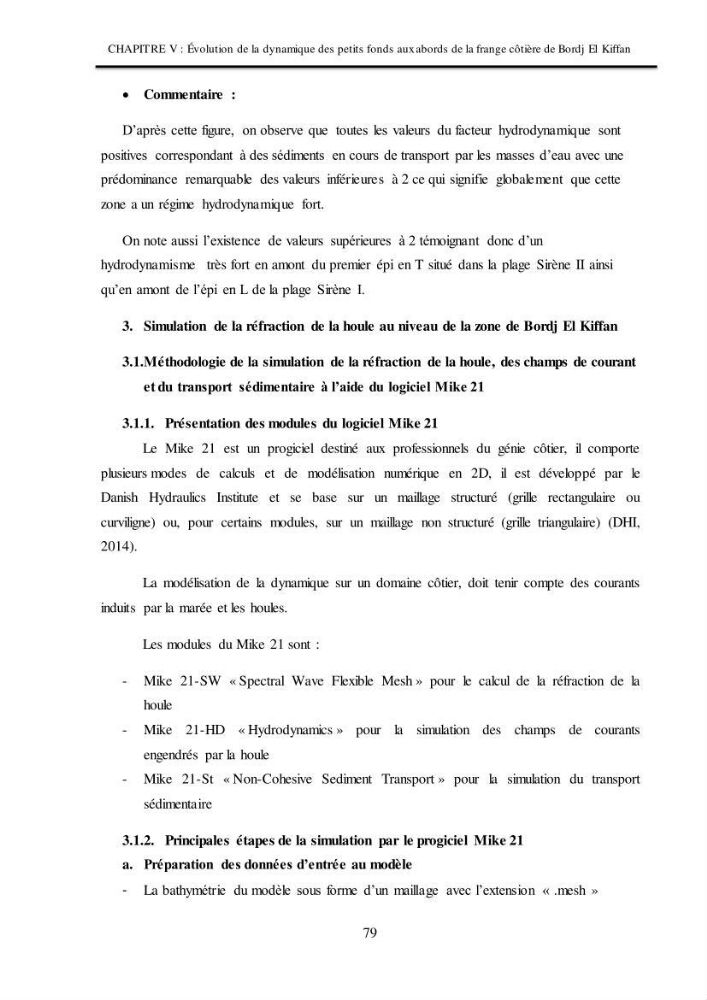 Impacts de l\'implantation des ouvrages de protection sur frange côtière de Bordj El Kiiffan
