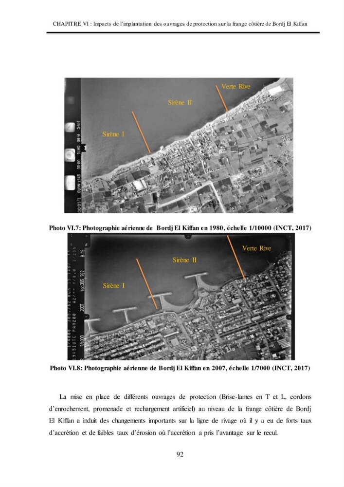 Impacts de l\'implantation des ouvrages de protection sur frange côtière de Bordj El Kiiffan