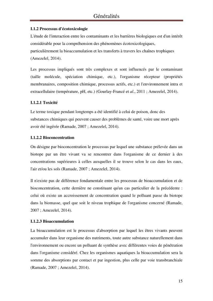 Mise en place d\'indicateurs écotoxicologiques pour la surveillance et l\'évaluation de la pollution marine (indice hépatique et gonadique des poissons)