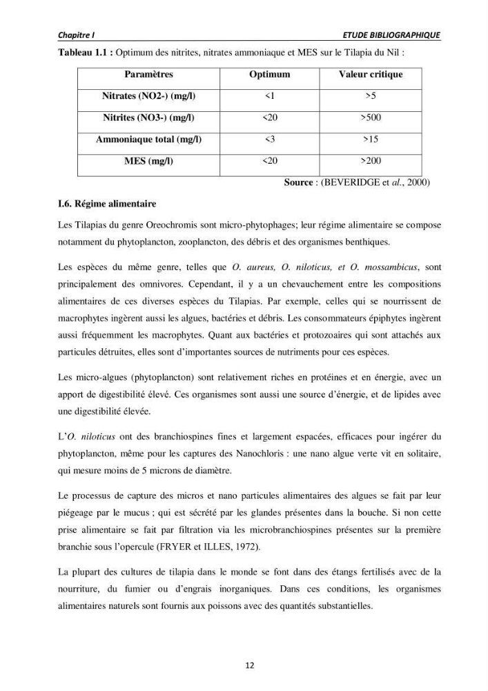 Alimentation des poissons Tilapia au stade juvénile à base d’un aliment fabriqué avec des ressources locales