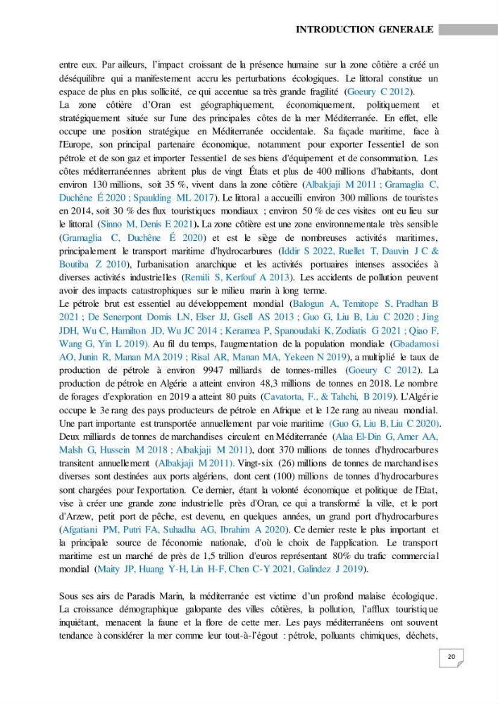 Simulation de la qualité de l’eau de la zone côtière oranaise par modélisation numérique et combinaison de données multi-sources satellitales