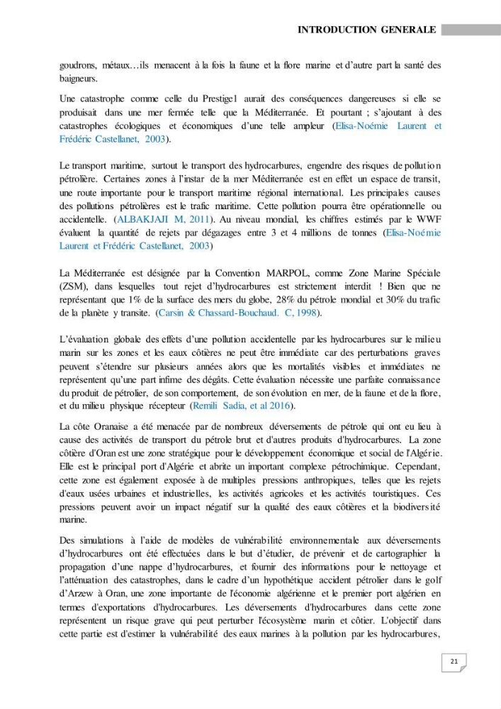 Simulation de la qualité de l’eau de la zone côtière oranaise par modélisation numérique et combinaison de données multi-sources satellitales