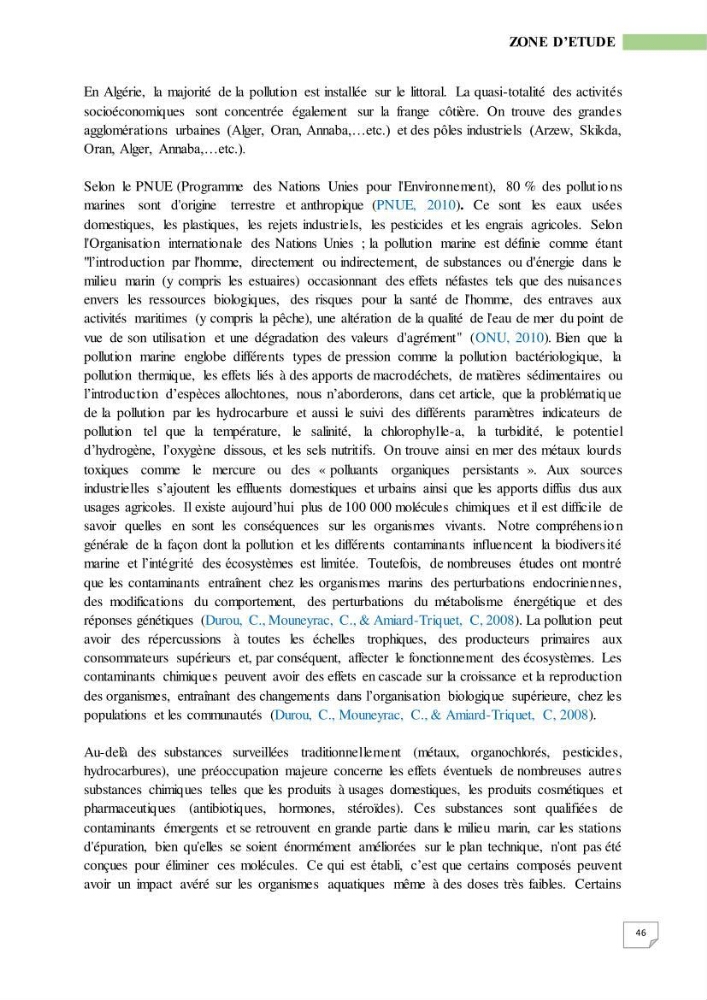 Simulation de la qualité de l’eau de la zone côtière oranaise par modélisation numérique et combinaison de données multi-sources satellitales