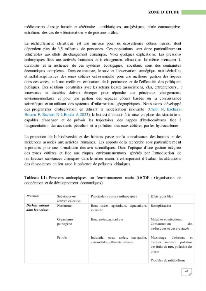 Simulation de la qualité de l’eau de la zone côtière oranaise par modélisation numérique et combinaison de données multi-sources satellitales
