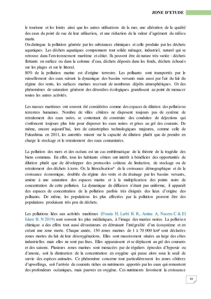 Simulation de la qualité de l’eau de la zone côtière oranaise par modélisation numérique et combinaison de données multi-sources satellitales