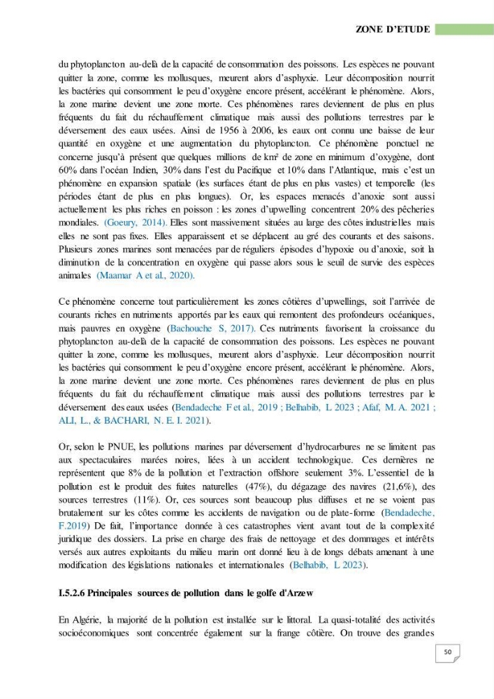 Simulation de la qualité de l’eau de la zone côtière oranaise par modélisation numérique et combinaison de données multi-sources satellitales