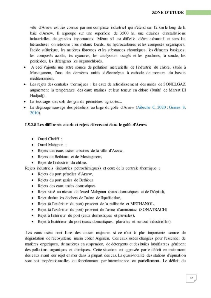 Simulation de la qualité de l’eau de la zone côtière oranaise par modélisation numérique et combinaison de données multi-sources satellitales