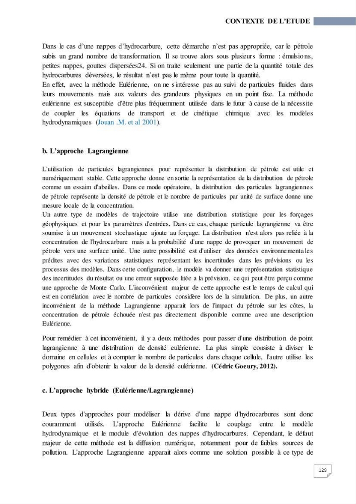 Simulation de la qualité de l’eau de la zone côtière oranaise par modélisation numérique et combinaison de données multi-sources satellitales