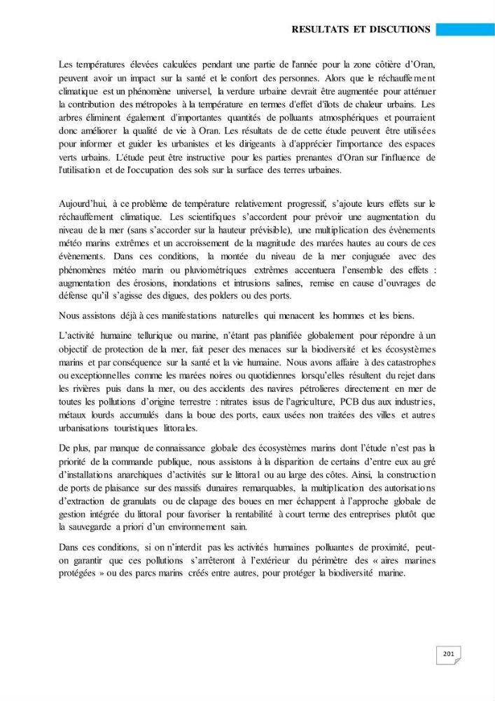 Simulation de la qualité de l’eau de la zone côtière oranaise par modélisation numérique et combinaison de données multi-sources satellitales
