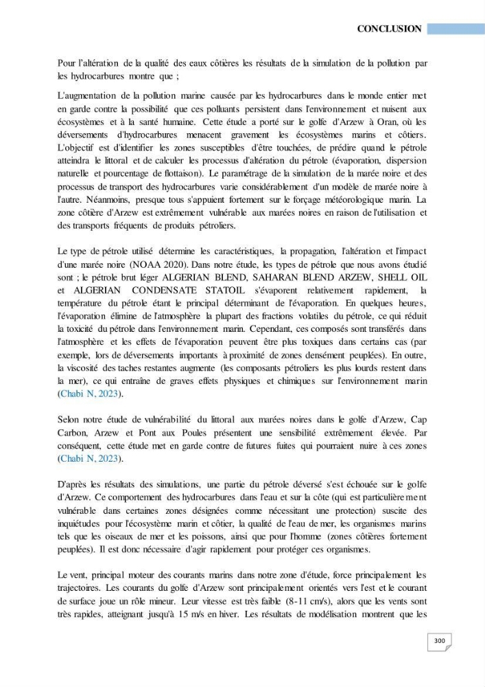 Simulation de la qualité de l’eau de la zone côtière oranaise par modélisation numérique et combinaison de données multi-sources satellitales