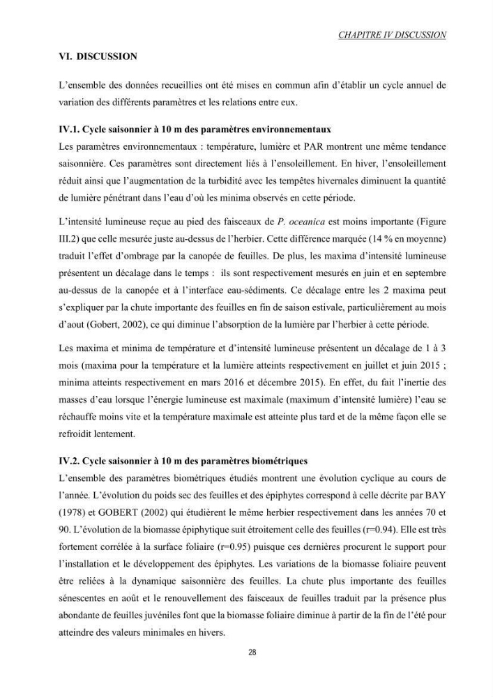 Etude échophysiologique de Posidonia oceanica (L.) Delile