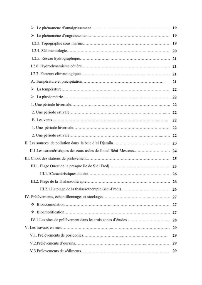 Contribution à l\'étude de l\'impact de la pollution chimique sur l\'herbier à Posidonia oceanica dans la baie d\'El Djamila