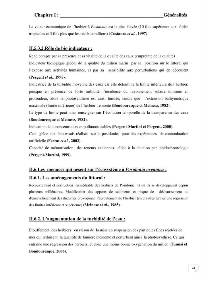 Contribution à l\'étude de l\'impact de la pollution chimique sur l\'herbier à Posidonia oceanica dans la baie d\'El Djamila