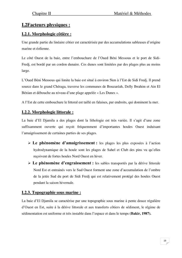 Contribution à l\'étude de l\'impact de la pollution chimique sur l\'herbier à Posidonia oceanica dans la baie d\'El Djamila