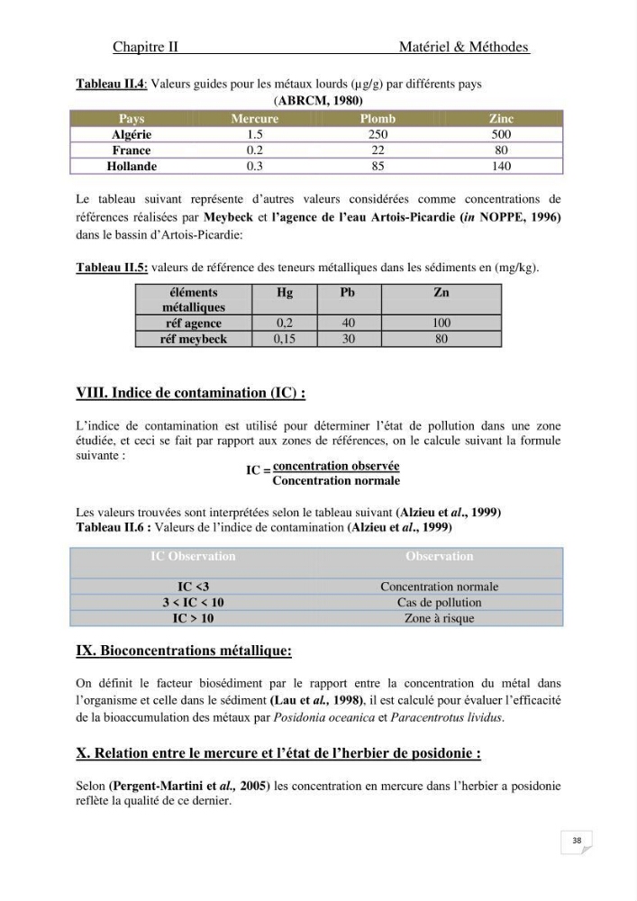 Contribution à l\'étude de l\'impact de la pollution chimique sur l\'herbier à Posidonia oceanica dans la baie d\'El Djamila
