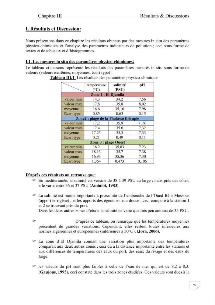 Contribution à l\'étude de l\'impact de la pollution chimique sur l\'herbier à Posidonia oceanica dans la baie d\'El Djamila