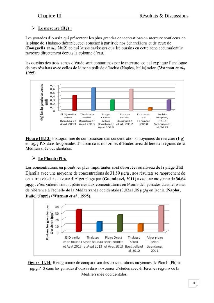 Contribution à l\'étude de l\'impact de la pollution chimique sur l\'herbier à Posidonia oceanica dans la baie d\'El Djamila
