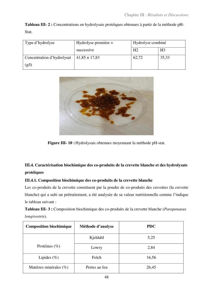 Valorisation des coproduits de la crevette blanche (Parapenaeus longirostris) par des procédés enzymatiques en utilisants des protéases bactériennes.