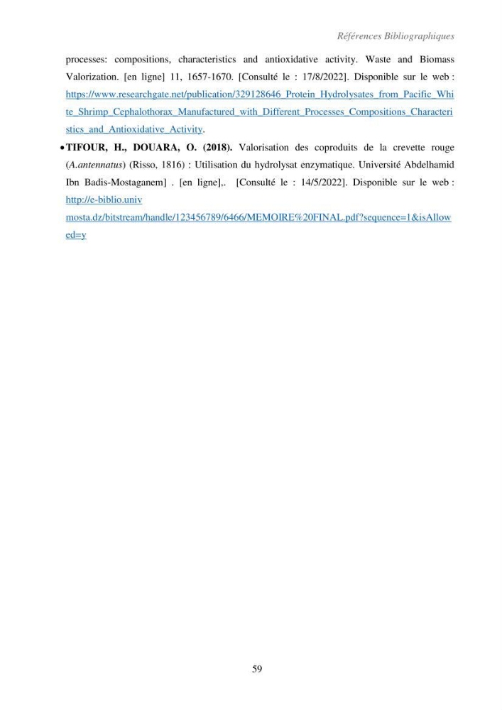 Valorisation des coproduits de la crevette blanche (Parapenaeus longirostris) par des procédés enzymatiques en utilisants des protéases bactériennes.