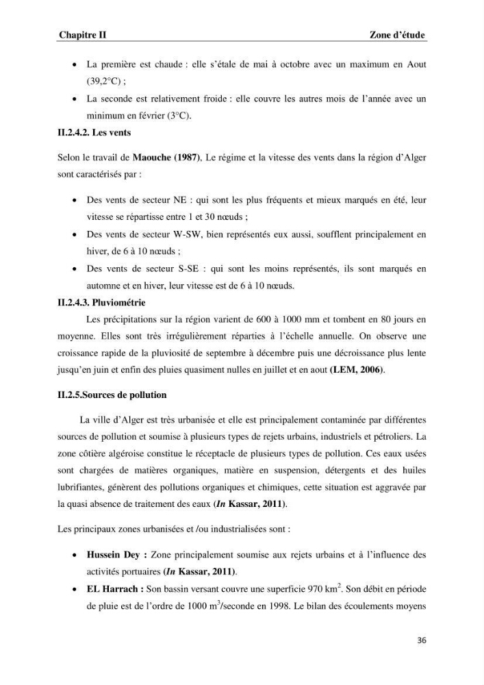 Les métaux traces dans les moules: Etude rétrospective et comparative dans les côtes centrales algériennes (baies de Zemmouri, d’Alger et de Bou-Ismail).